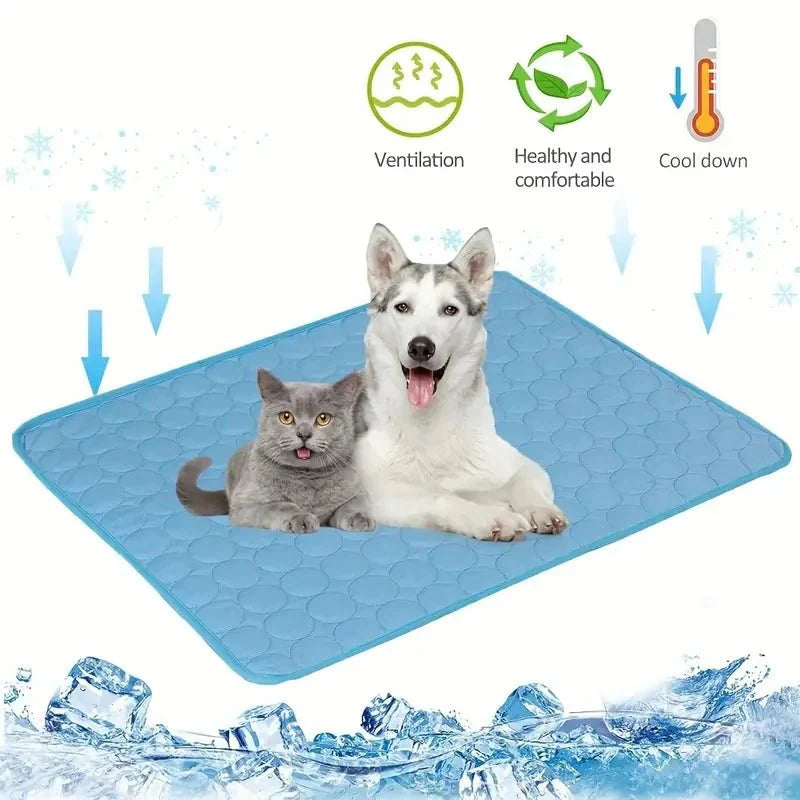 Pet Cooling Mat Ice Silk Breathable S–2XL 50x40cm–150x100cm No Water No Electric Dog Cat Summer Cool Pad Washable | Koossa