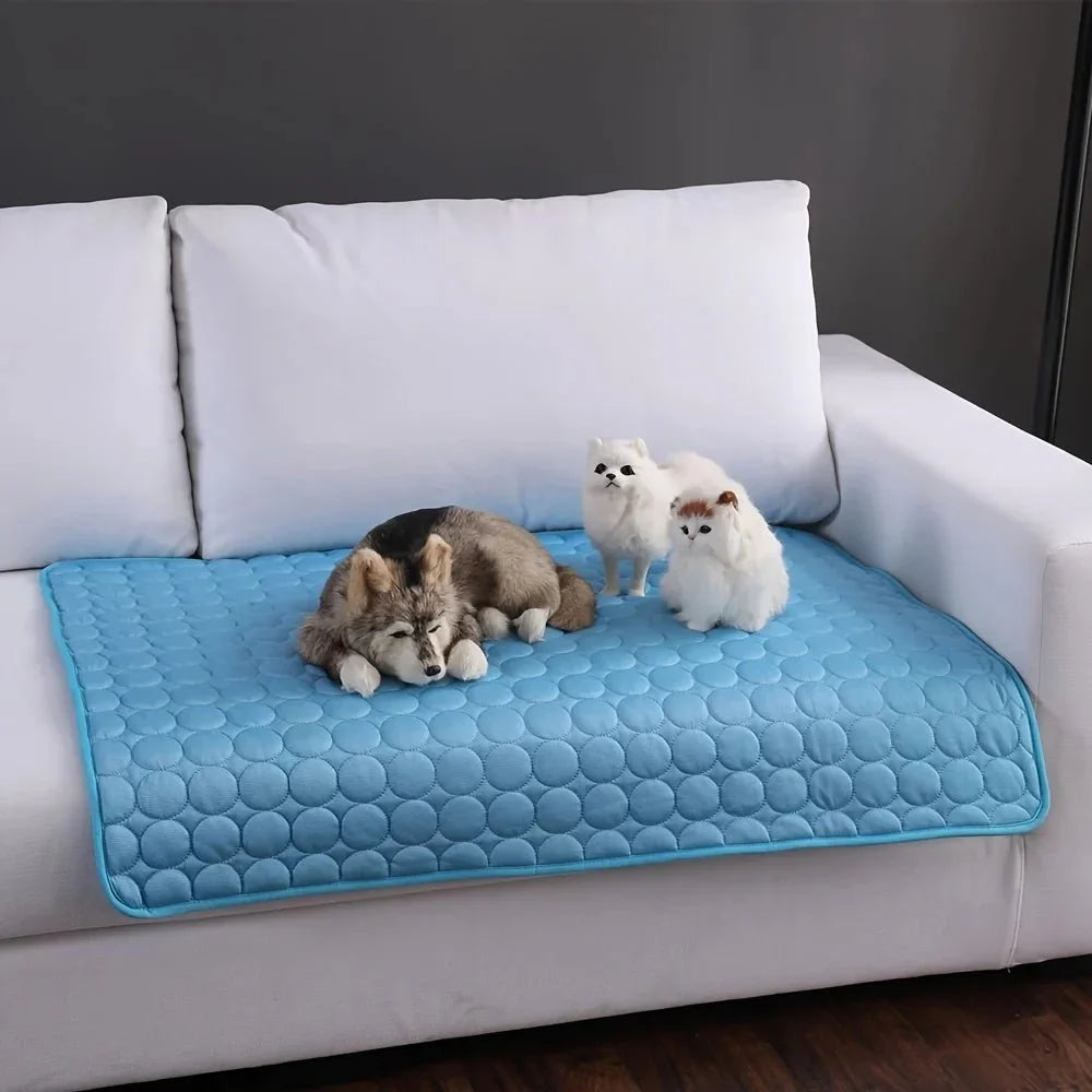 Pet Cooling Mat Ice Silk Breathable S–2XL 50x40cm–150x100cm No Water No Electric Dog Cat Summer Cool Pad Washable | Koossa