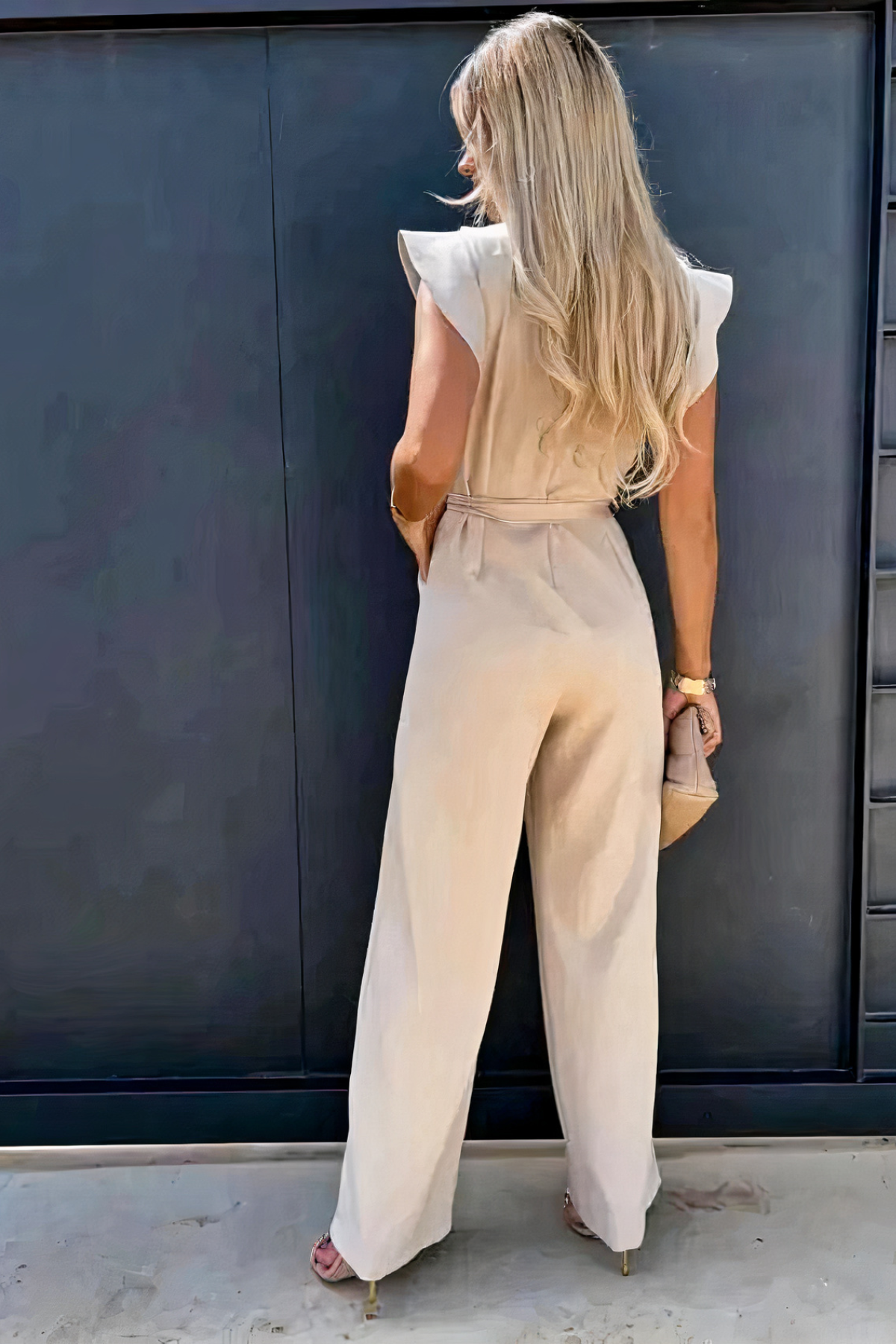 Women's Beige Relaxed-Fit Jumpsuit — Casual Summer One-Piece for Holidays & Weekend Wear | Koossa