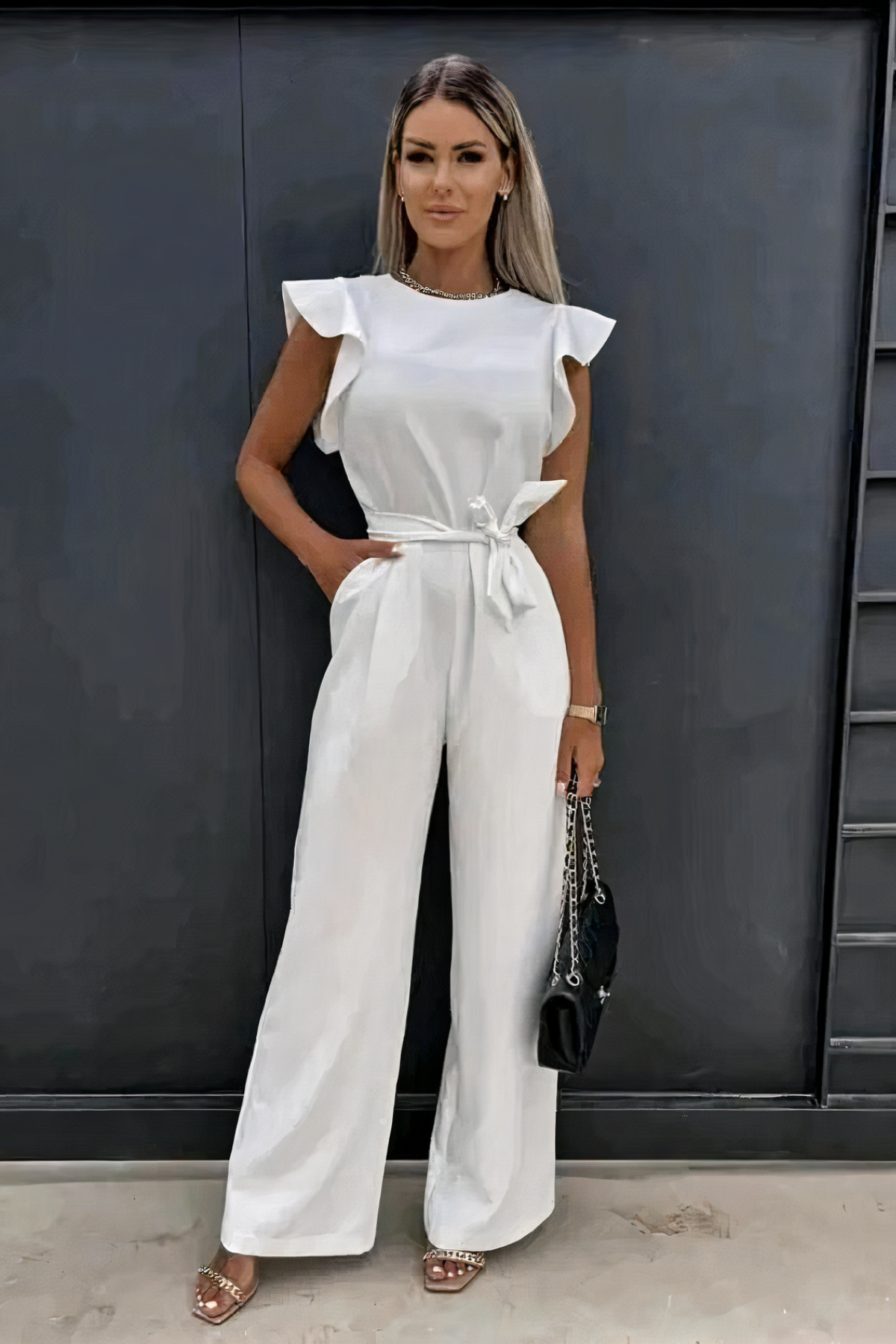Women's Beige Relaxed-Fit Jumpsuit — Casual Summer One-Piece for Holidays & Weekend Wear | Koossa