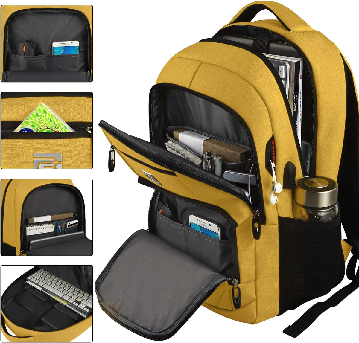 Laptop Backpack with USB Charging Port, Fits 15.6-Inch Laptops, Anti-Theft Pocket, Water-Resistant Travel Daypack for College & Work | Lonoma