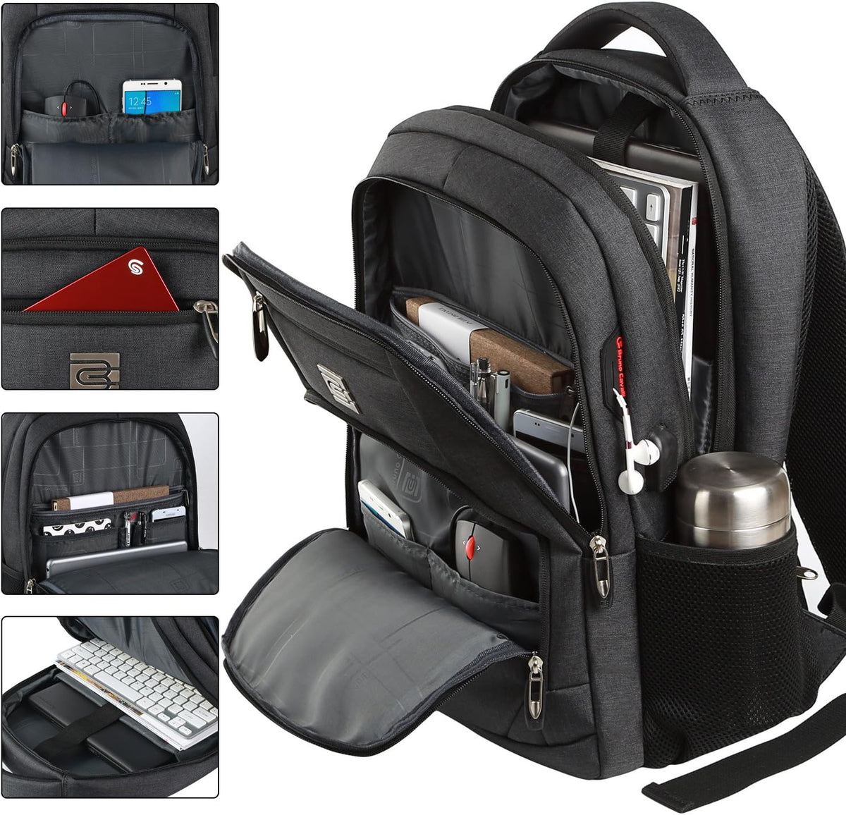 Laptop Backpack with USB Charging Port, Fits 15.6-Inch Laptops, Anti-Theft Pocket, Water-Resistant Travel Daypack for College & Work | Lonoma