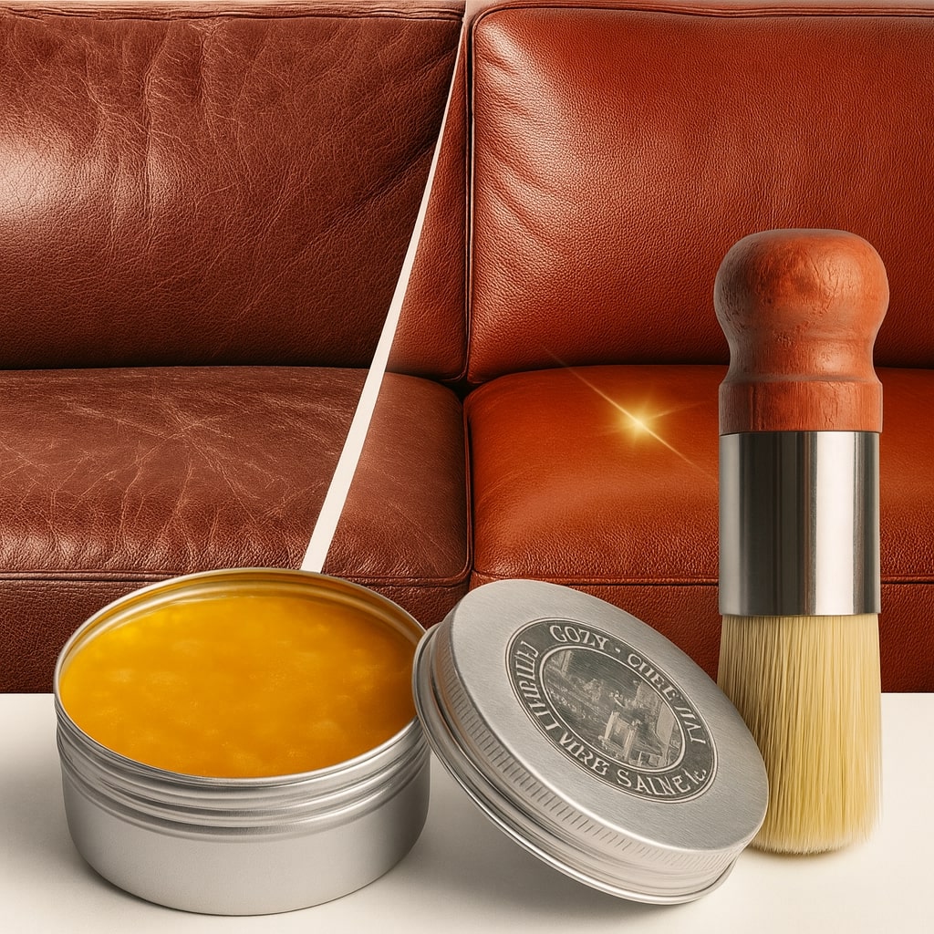 Baume Nourrissant pour Cuir Canapé Fauteuil et Siège Auto avec Applicateur Incolore Entretien Protection | Koossa