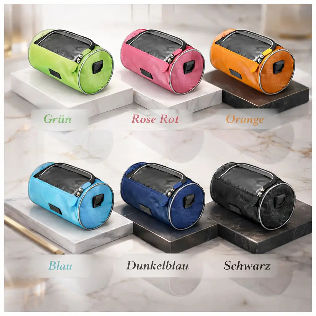 Bike Phone Mount Bag for Handlebars with Touch Window, Storage Pouch for Cycling Navigation, Keys & Essentials | Lonoma