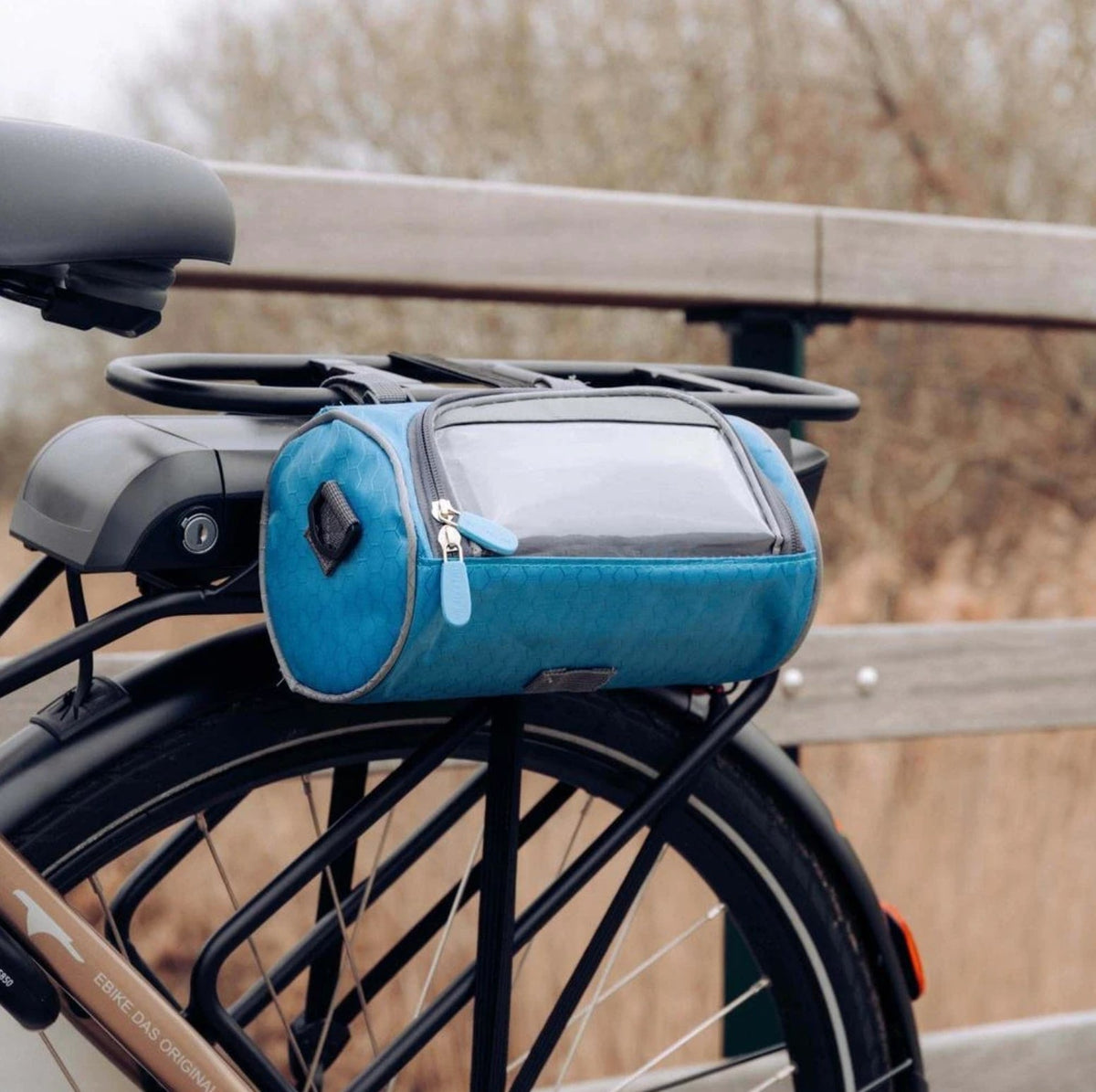 Bike Phone Mount Bag for Handlebars with Touch Window, Storage Pouch for Cycling Navigation, Keys & Essentials | Lonoma