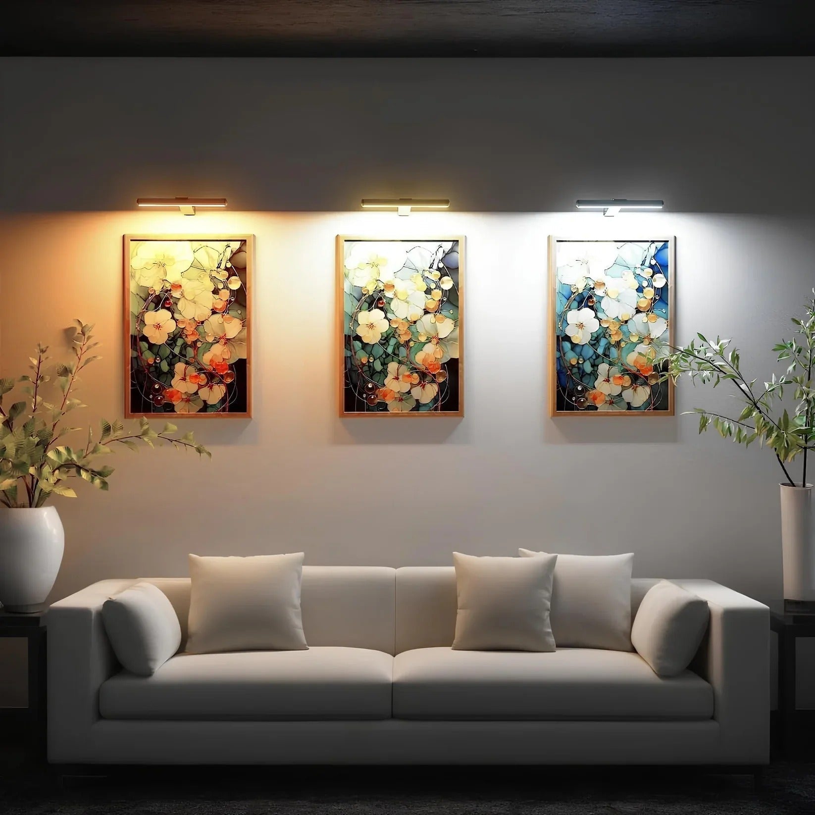 Applique murale LED orientable à batterie rechargeable USB — Éclairage tableau photo sans fil pour intérieur | Koossa