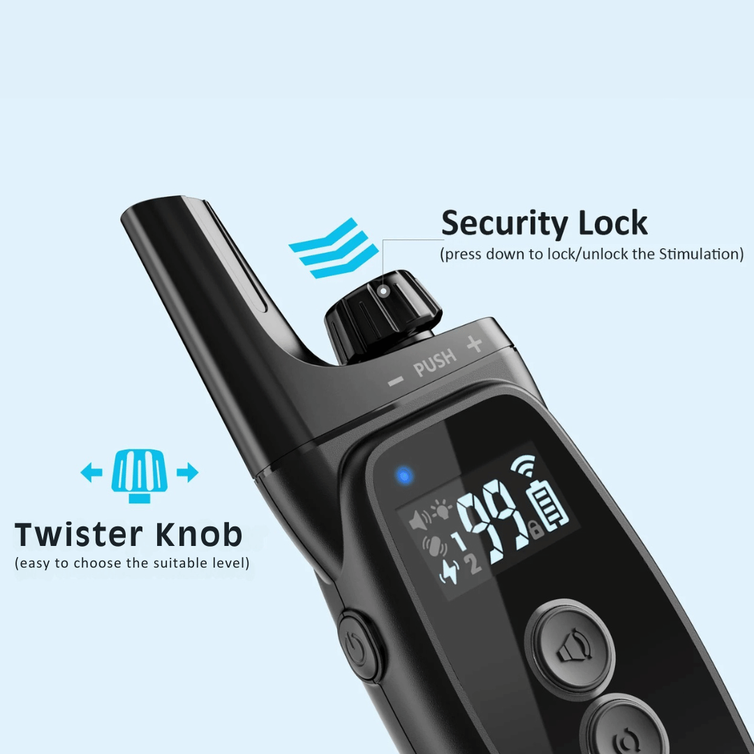 Dog Training Collar 1000m Remote Control Rechargeable Waterproof LED Night Light Static Vibration Sound 99 Levels Recall Collar Large Small Dogs | Koossa