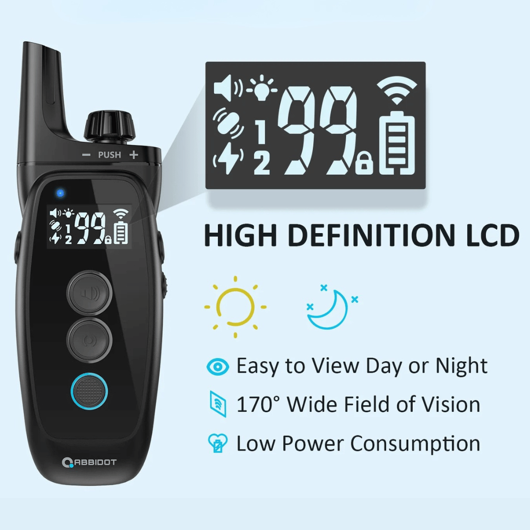 Dog Training Collar 1000m Remote Control Rechargeable Waterproof LED Night Light Static Vibration Sound 99 Levels Recall Collar Large Small Dogs | Koossa