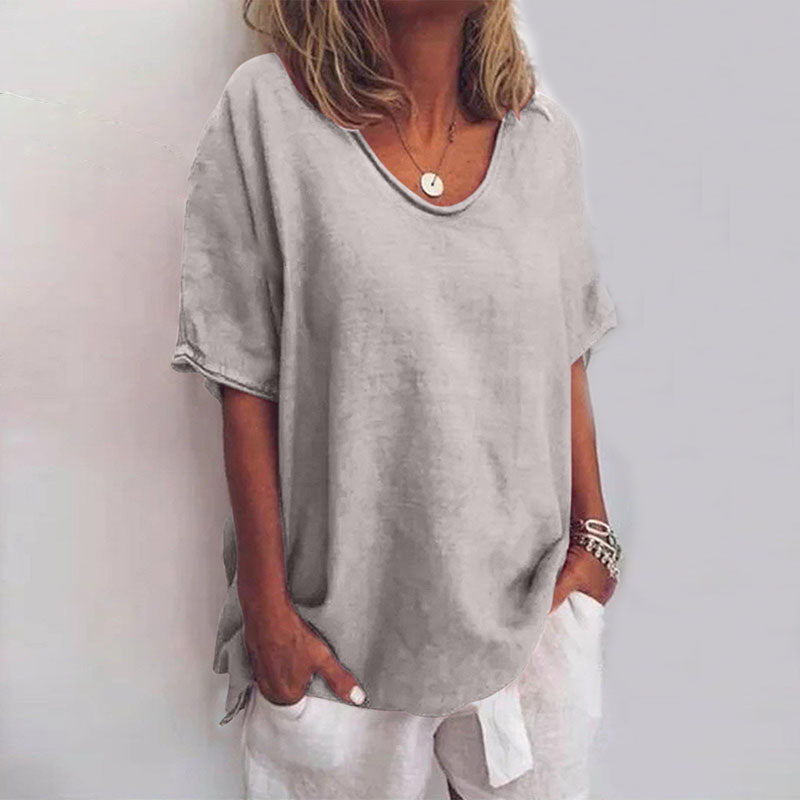 Women's Flowing V-Neck Blouse in Lightweight Drape Fabric – Refined Silhouette for Daywear and Elegant Occasions | Koossa
