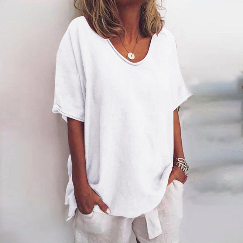 Women's Flowing V-Neck Blouse in Lightweight Drape Fabric – Refined Silhouette for Daywear and Elegant Occasions | Koossa