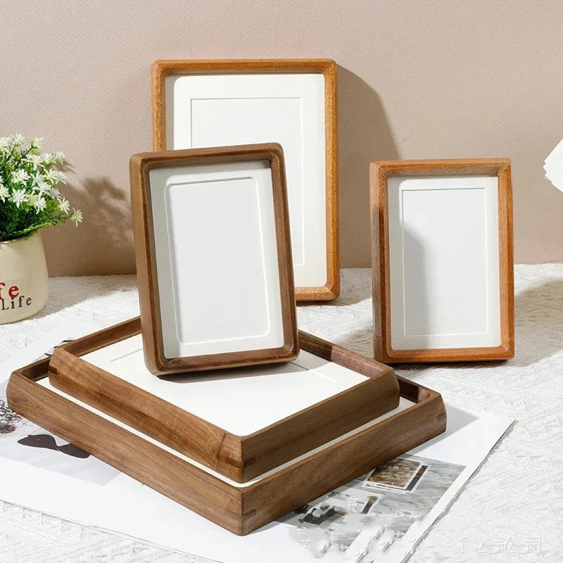 Solid Wood Picture Frame with Rounded Corners, Walnut or Sandalwood Photo Frame 4x6 to 8x10, Desk & Shelf Display for Home Office | Lonoma