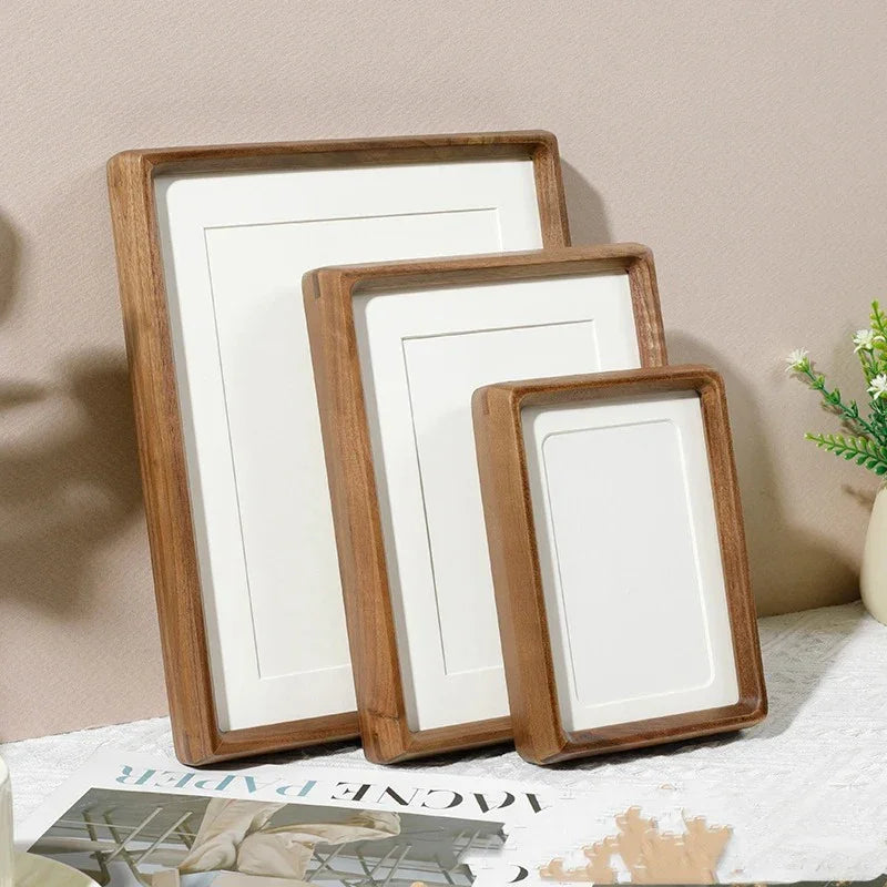 Solid Wood Picture Frame with Rounded Corners, Walnut or Sandalwood Photo Frame 4x6 to 8x10, Desk & Shelf Display for Home Office | Lonoma