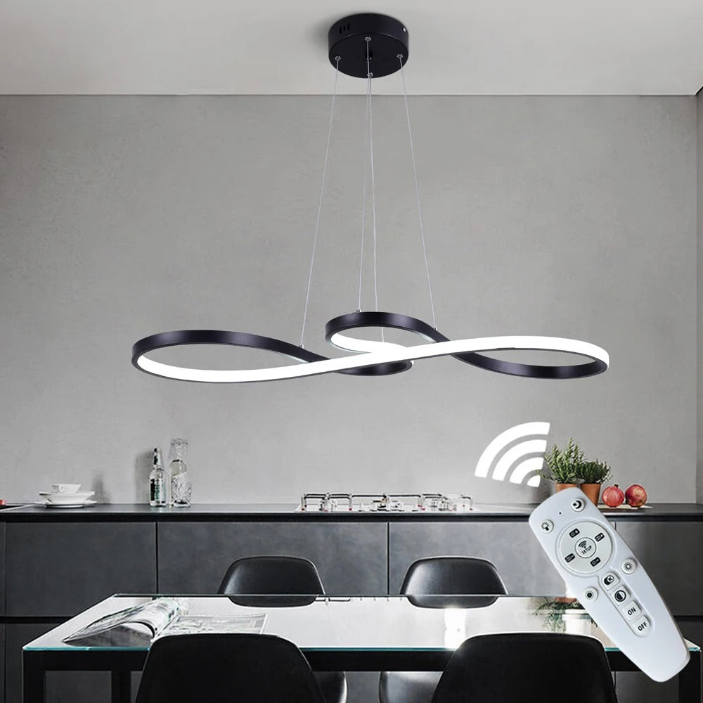 Suspension LED à Anneaux Réglable en Hauteur Trois Températures de Couleur Aluminium Acrylique Design Moderne | Koossa