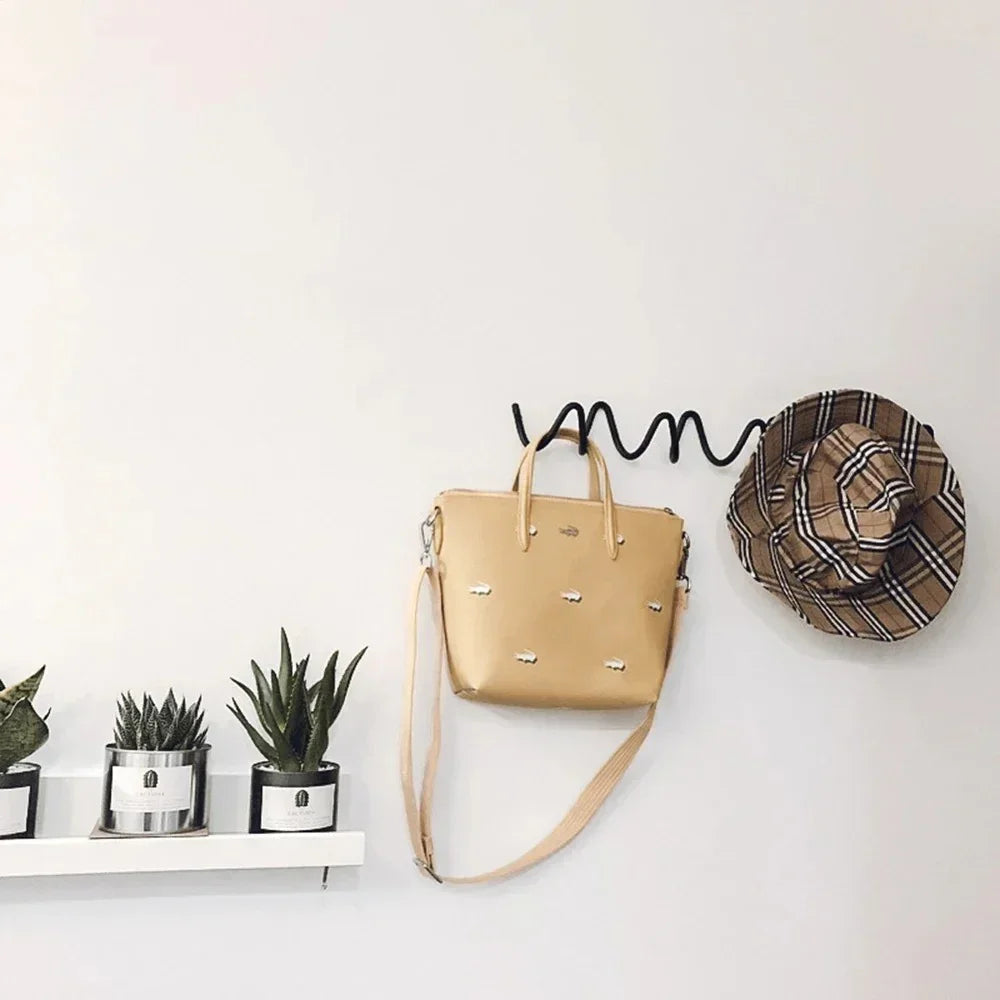 Wavy Wall Mounted Coat Rack with 3 or 5 Hooks, Modern Metal Entryway Hook Rail for Coats, Bags, Scarves & Hats, Hallway Organizer | Lonoma