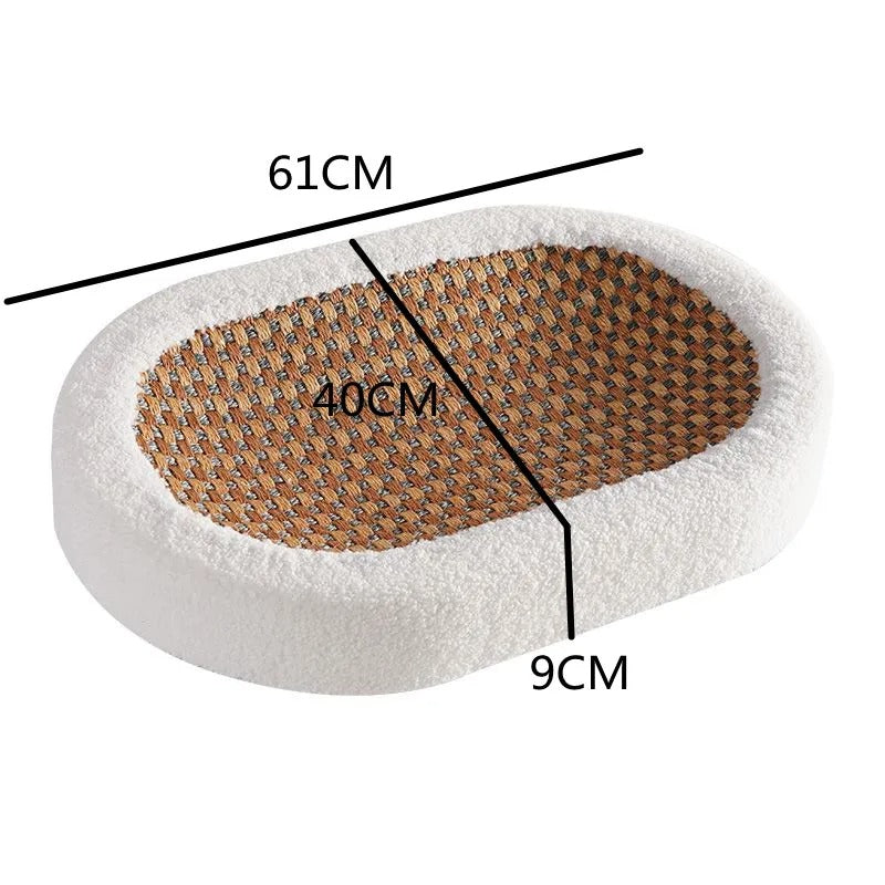 Cat Bed Scratching Post Round Cardboard Beige Large Sofa Lounge Scratcher Furniture | Koossa