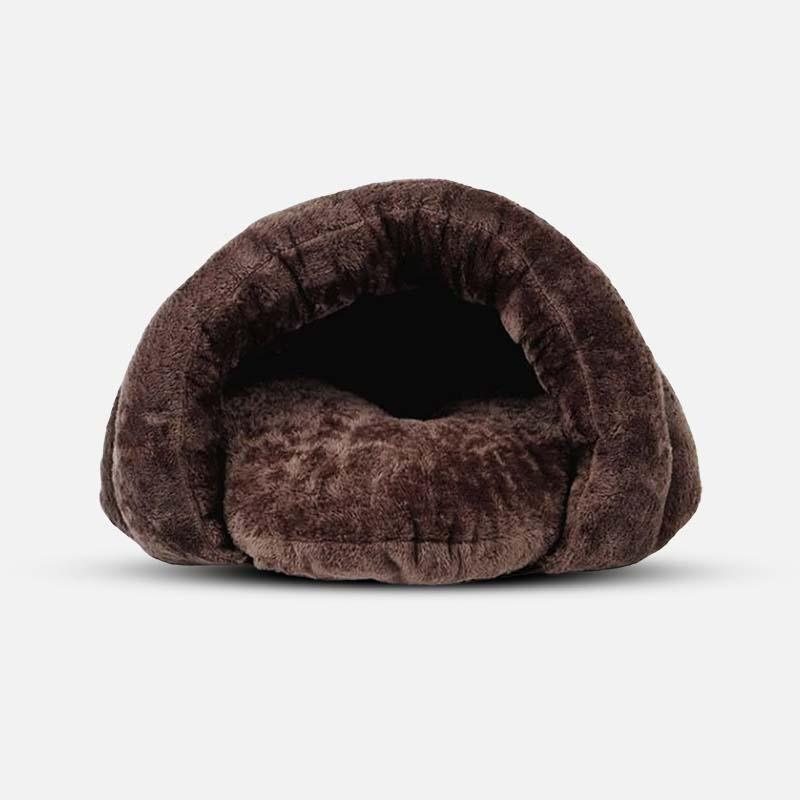 Dog Bed Cave Calming Plush Small Medium Anti-Anxiety Hideaway Hooded Cosy Warm Winter | Koossa