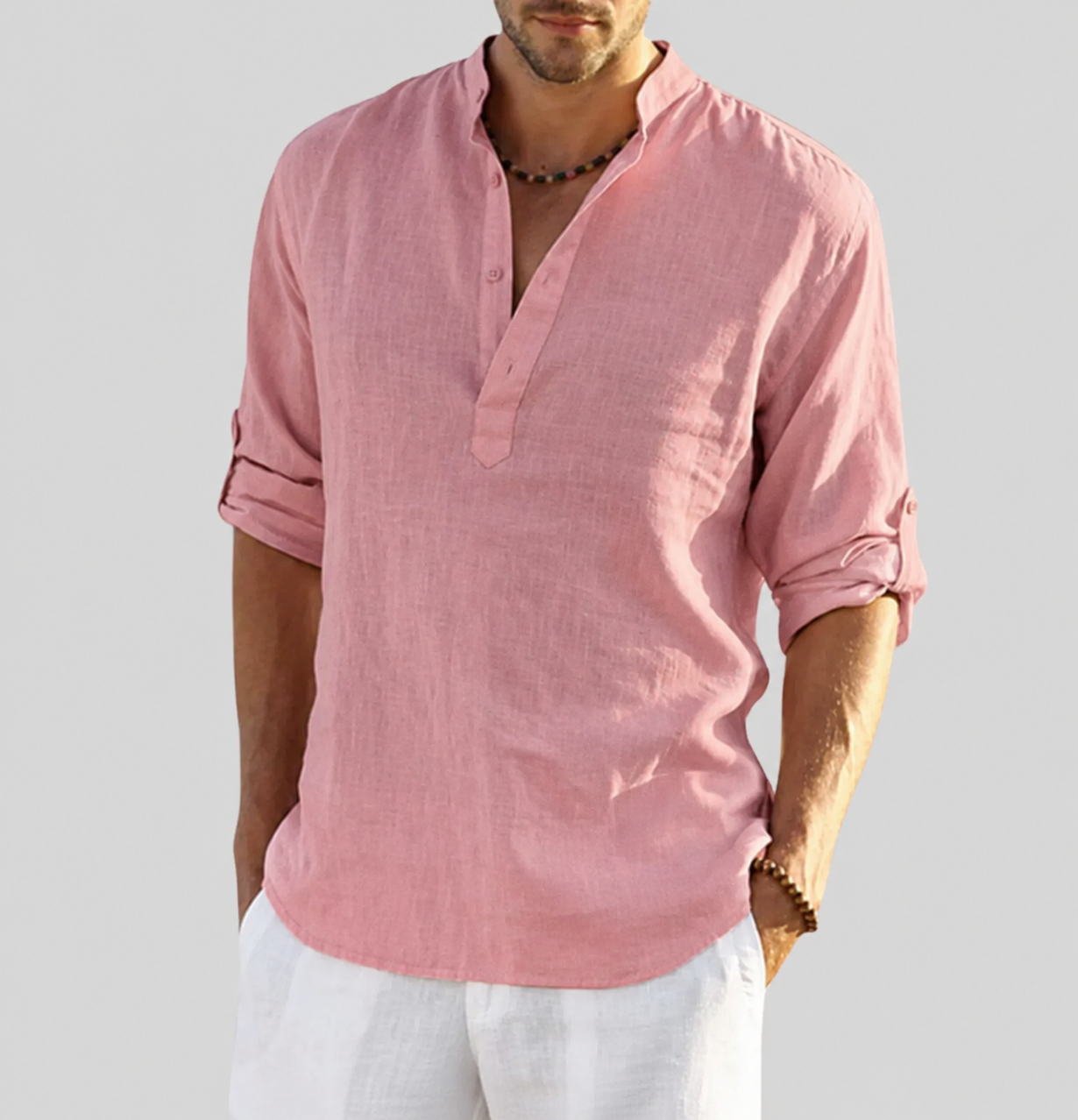 Men's Classic Linen Shirt — Elegant Long Sleeve Shirt for Smart Casual & Formal Occasions | Koossa