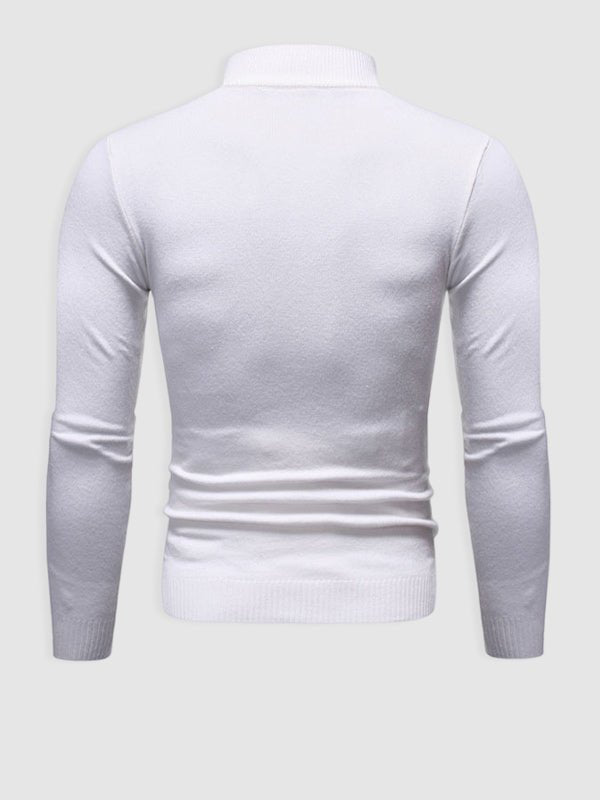 Men's Slim Fit Roll Neck Jumper in Cotton Knit for Smart Casual Spring and Summer Layering | Koossa