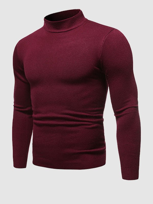 Men's Slim Fit Roll Neck Jumper in Cotton Knit for Smart Casual Spring and Summer Layering | Koossa