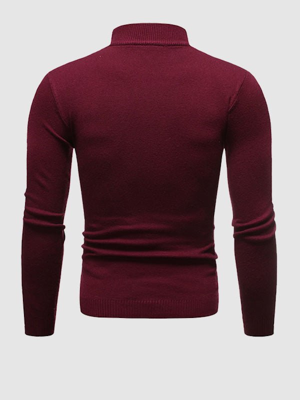 Men's Slim Fit Roll Neck Jumper in Cotton Knit for Smart Casual Spring and Summer Layering | Koossa