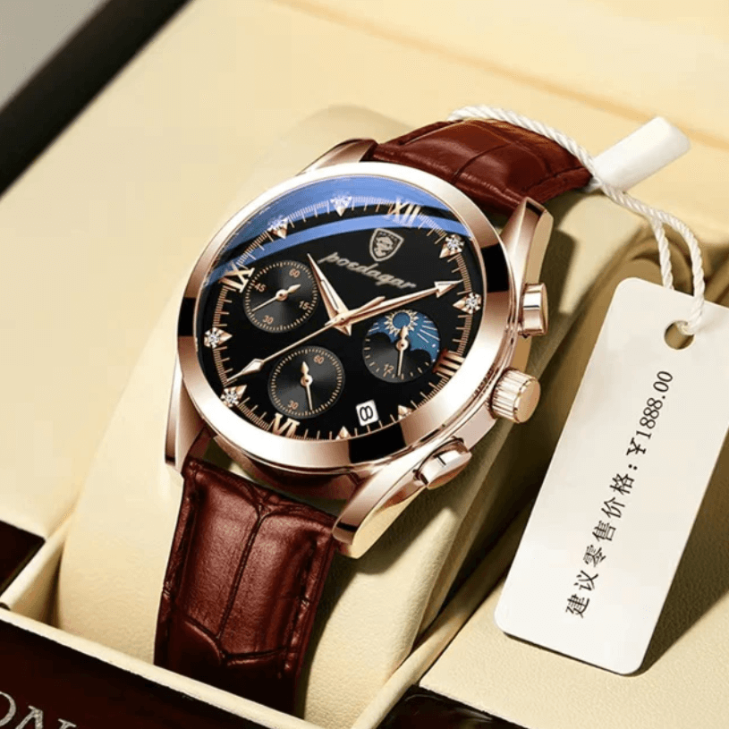 Men's Rose Gold Analogue Watch with Roman Numerals — Classic Dress Watch for Formal & Everyday Wear | Koossa