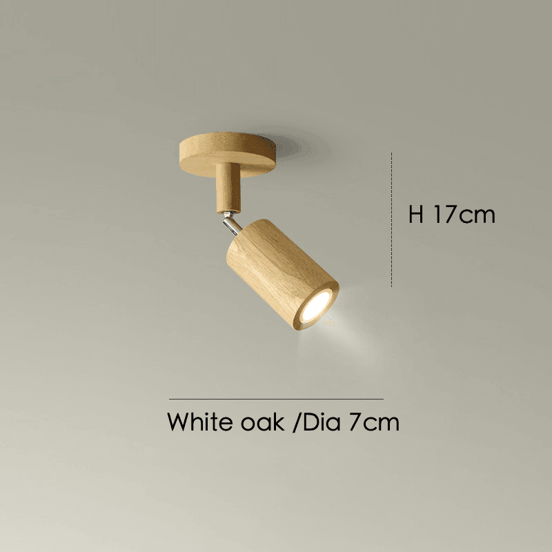 Wood Ceiling Spotlight Bar, Adjustable Solid Wood Track Light in White Oak or Walnut for Living Room, Bedroom, Dining Room & Hallway | Lonoma