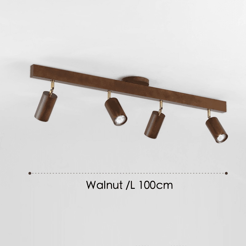 Wood Ceiling Spotlight Bar, Adjustable Solid Wood Track Light in White Oak or Walnut for Living Room, Bedroom, Dining Room & Hallway | Lonoma