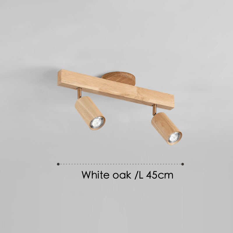 Wood Ceiling Spotlight Bar, Adjustable Solid Wood Track Light in White Oak or Walnut for Living Room, Bedroom, Dining Room & Hallway | Lonoma