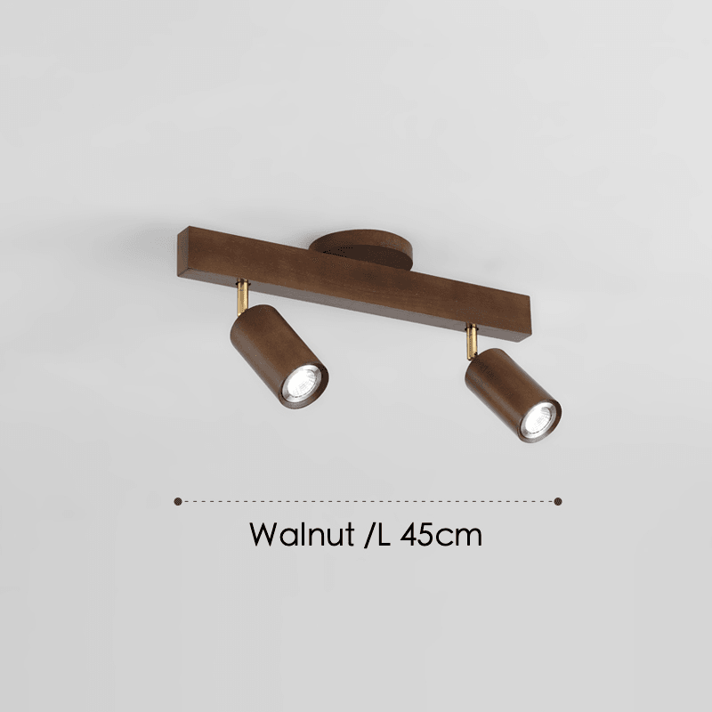 Wood Ceiling Spotlight Bar, Adjustable Solid Wood Track Light in White Oak or Walnut for Living Room, Bedroom, Dining Room & Hallway | Lonoma