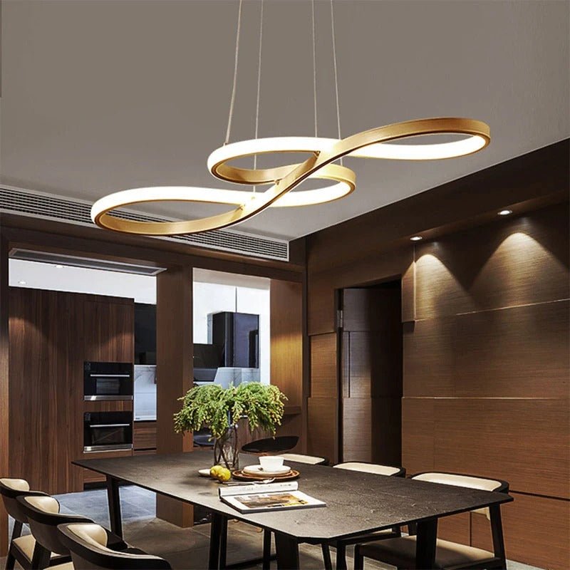 Suspension LED à Anneaux Réglable en Hauteur Trois Températures de Couleur Aluminium Acrylique Design Moderne | Koossa