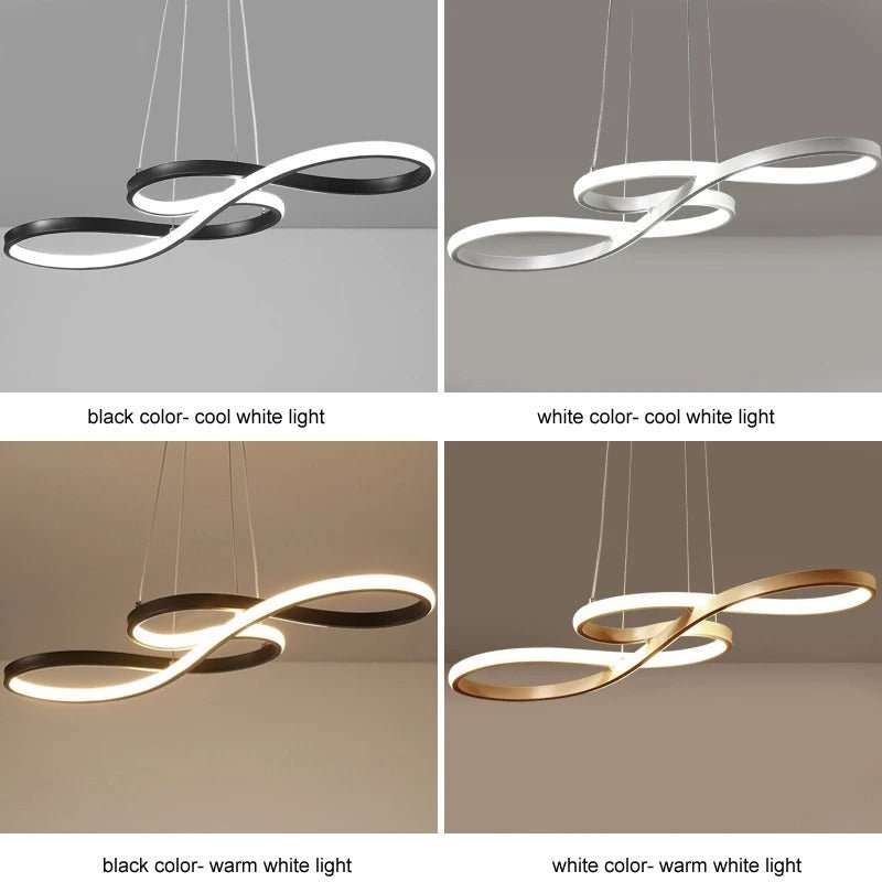 Suspension LED à Anneaux Réglable en Hauteur Trois Températures de Couleur Aluminium Acrylique Design Moderne | Koossa