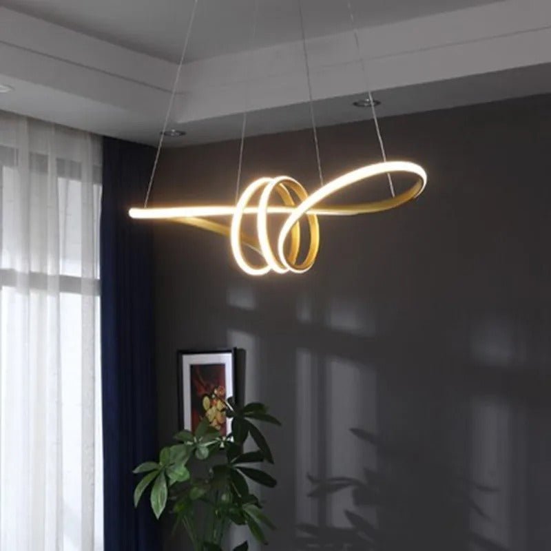Suspension LED à Anneaux Réglable en Hauteur Trois Températures de Couleur Aluminium Acrylique Design Moderne | Koossa