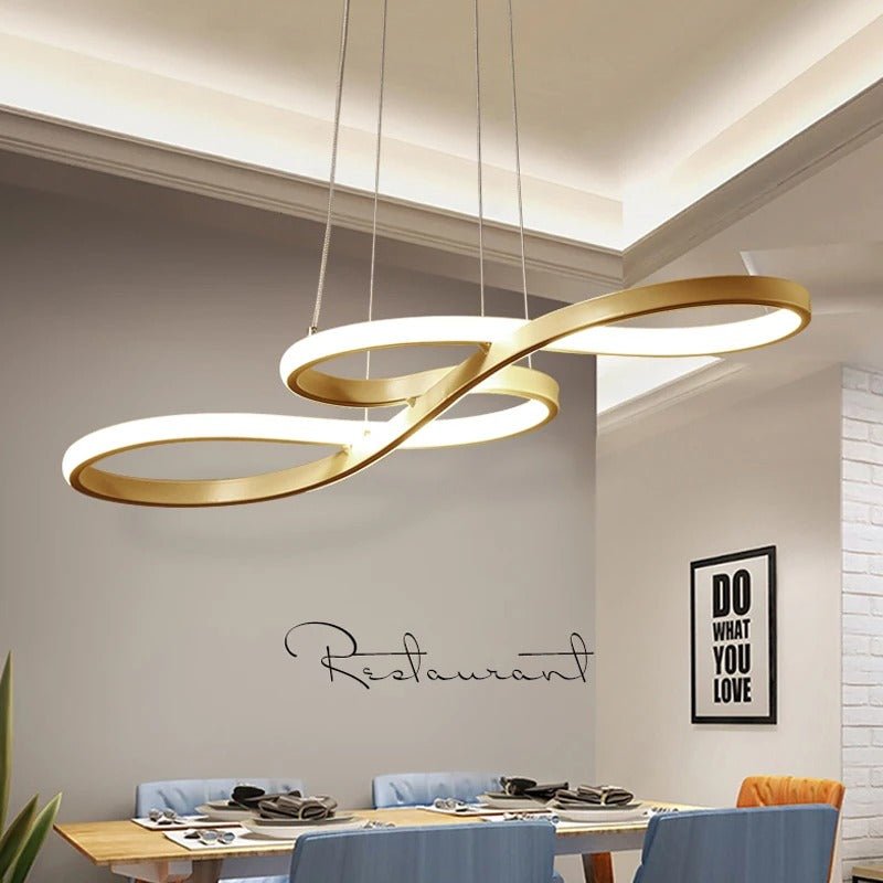 Suspension LED à Anneaux Réglable en Hauteur Trois Températures de Couleur Aluminium Acrylique Design Moderne | Koossa