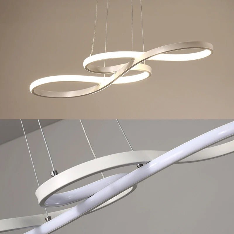 Suspension LED à Anneaux Réglable en Hauteur Trois Températures de Couleur Aluminium Acrylique Design Moderne | Koossa
