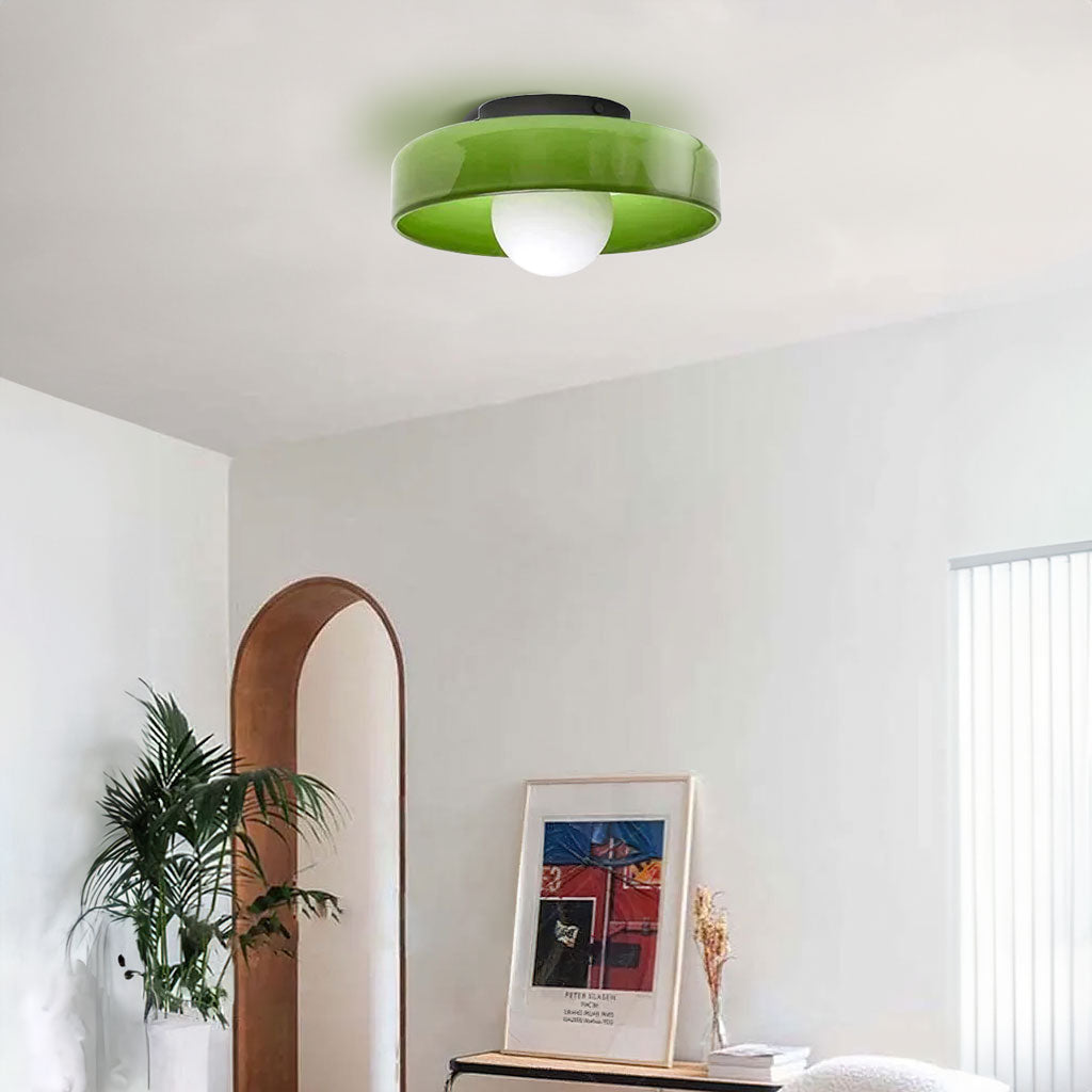 Lampe Disque Circulaire en Verre Mat Plafonnier Applique Moderne Éclairage Diffus Ambiance Salon Chambre Culot G9 | Koossa