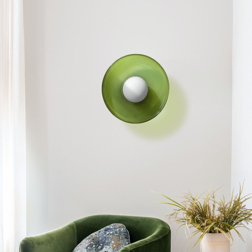 Lampe Disque Circulaire en Verre Mat Plafonnier Applique Moderne Éclairage Diffus Ambiance Salon Chambre Culot G9 | Koossa