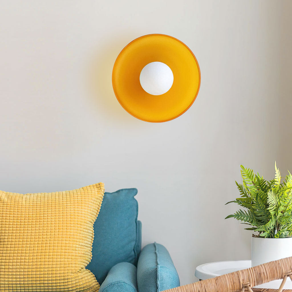 Lampe Disque Circulaire en Verre Mat Plafonnier Applique Moderne Éclairage Diffus Ambiance Salon Chambre Culot G9 | Koossa