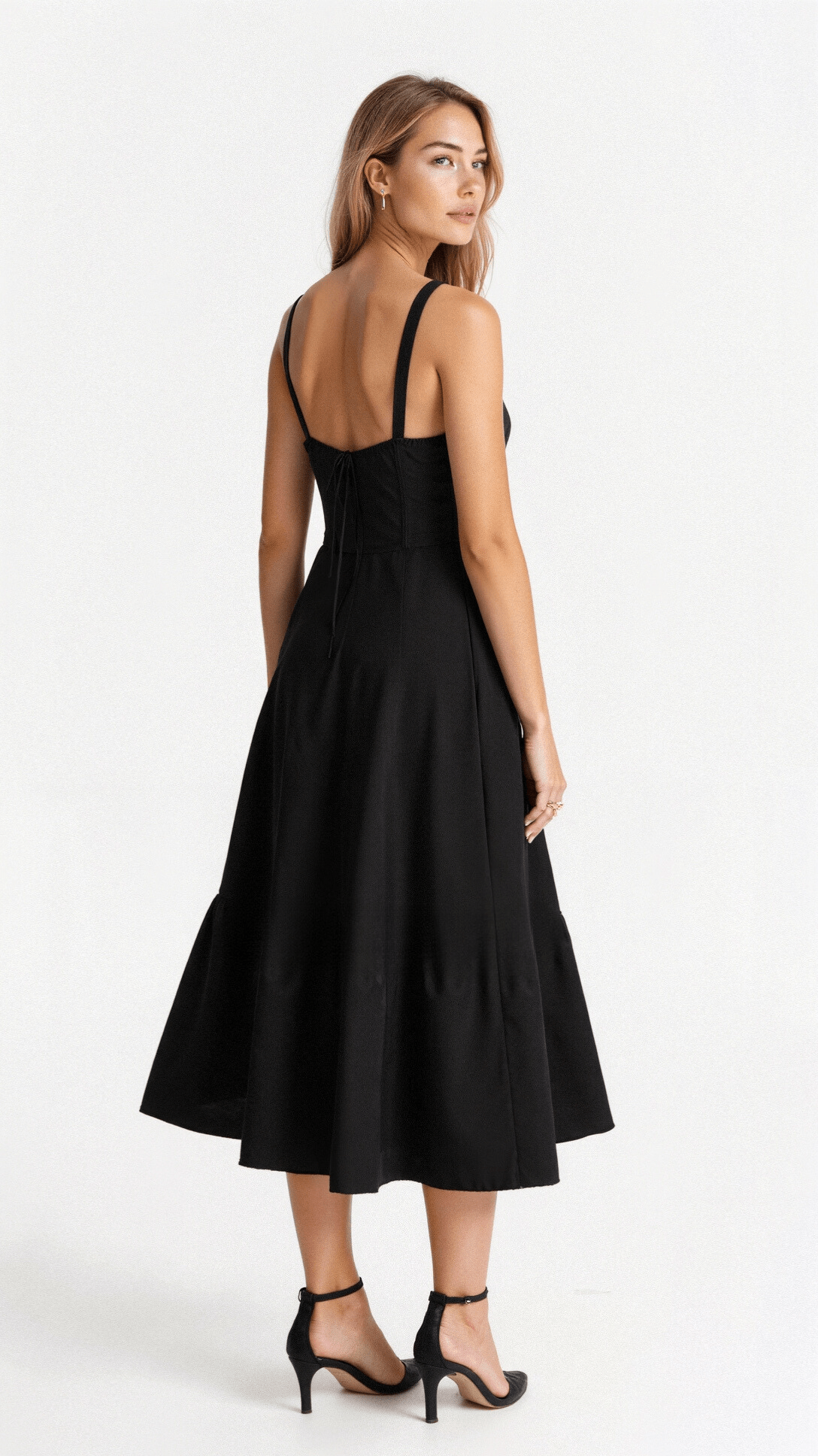 Structured Corset Midi Dress with Front Slit in Elegant Occasion Styling | Koossa
