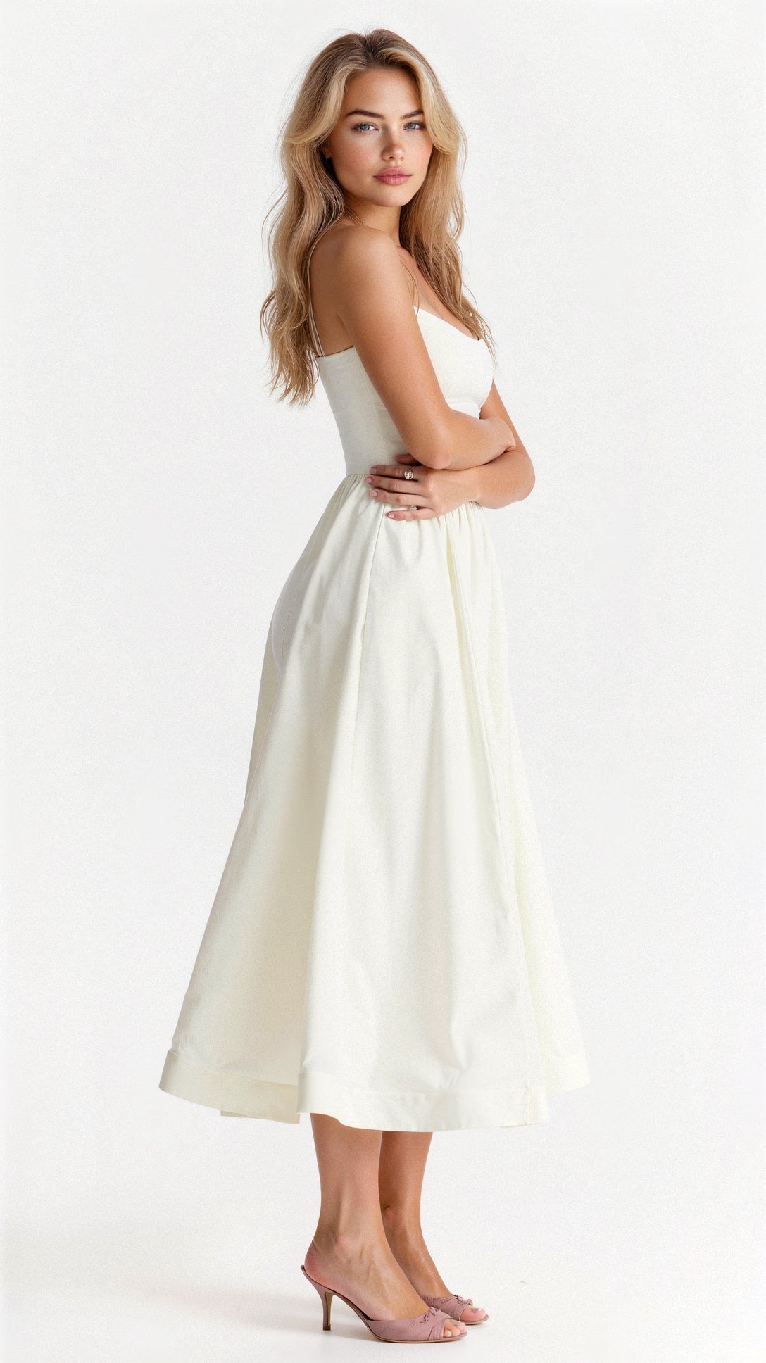 Women's Sleeveless Midi Dress — Elegant Day to Evening Dress for Summer Occasions & Garden Parties | Koossa