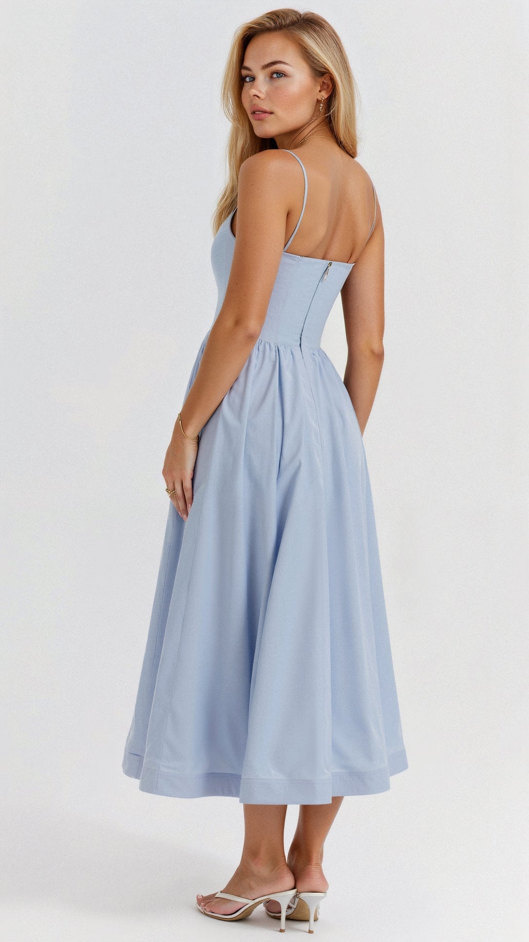 Women's Sleeveless Midi Dress — Elegant Day to Evening Dress for Summer Occasions & Garden Parties | Koossa