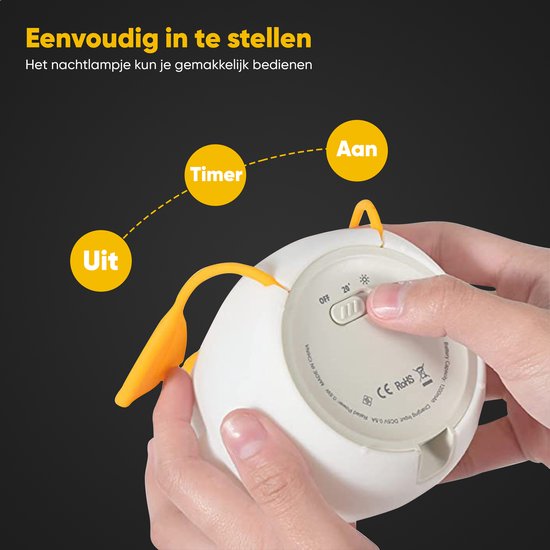 Veilleuse douce enfant en silicone avec minuteur 30 min lumière apaisante chambre nuit anti-peur portable | Koossa