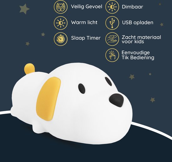 Veilleuse douce enfant en silicone avec minuteur 30 min lumière apaisante chambre nuit anti-peur portable | Koossa