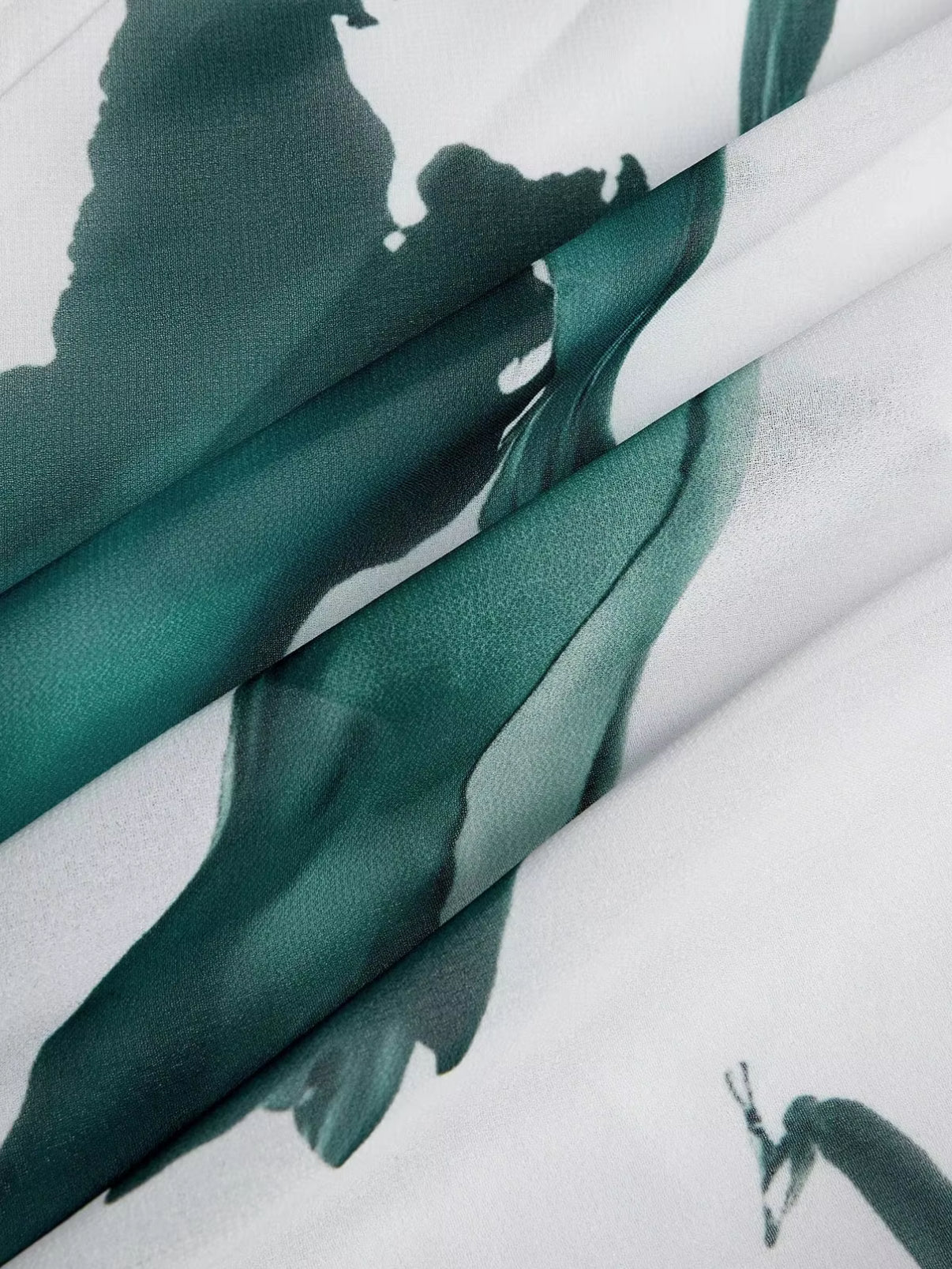 Women's Watercolour Print Maxi Dress with Tie Waist Green Lightweight Flowing Summer Wedding Garden Party Evening Occasion | Koossa