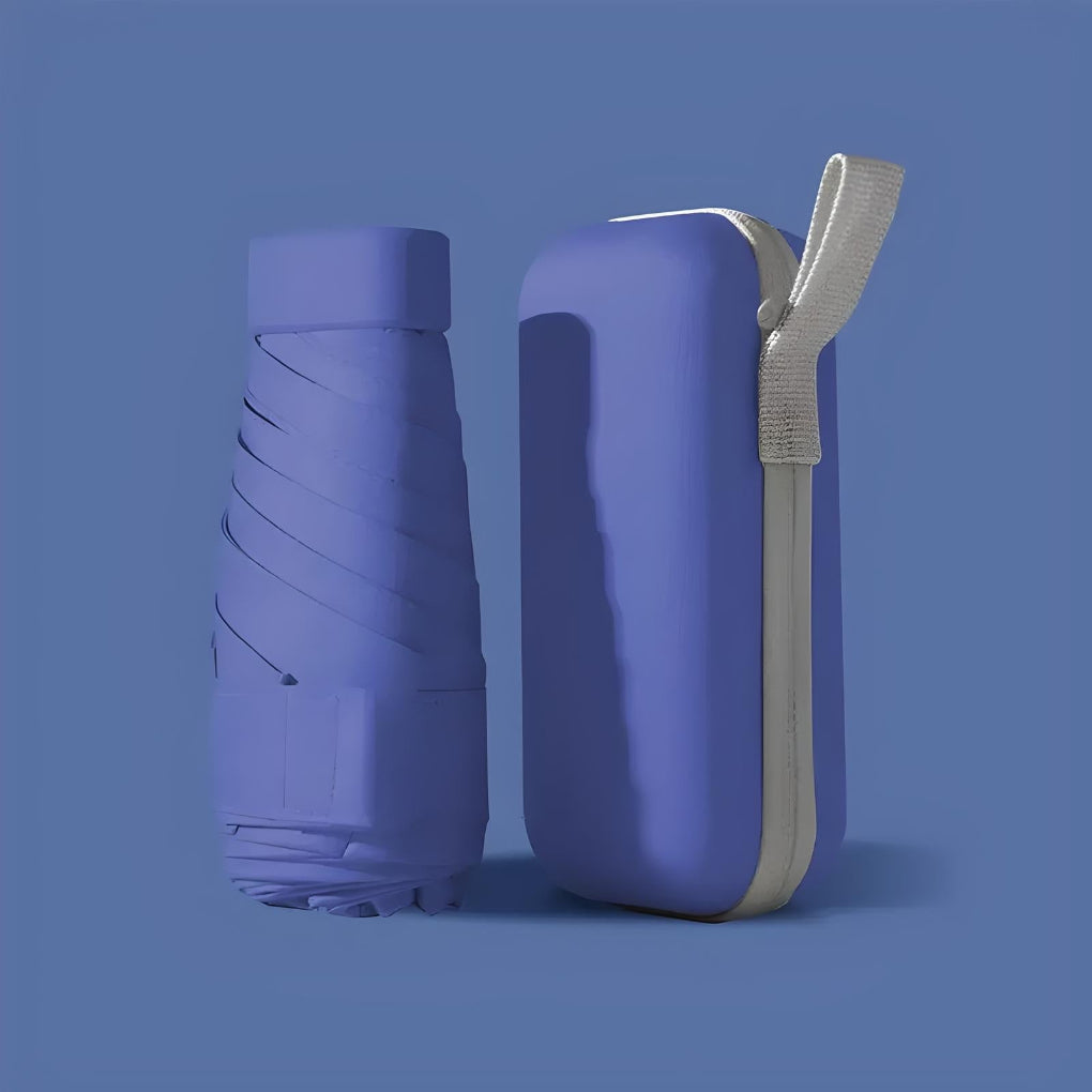 Collapsible Rain Umbrella with Hard Shell Storage Case for Commuting Travel Work Everyday | Lonoma
