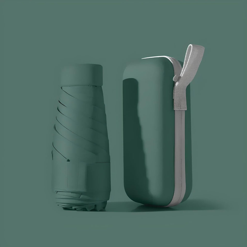 Collapsible Rain Umbrella with Hard Shell Storage Case for Commuting Travel Work Everyday | Lonoma