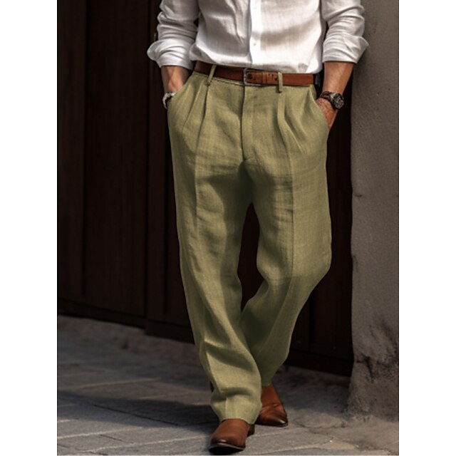 Men's Wide Leg Trousers in Premium Cotton Twill – Relaxed Fit Tailored Bottoms for Smart Casual & Weekend Wear | Koossa