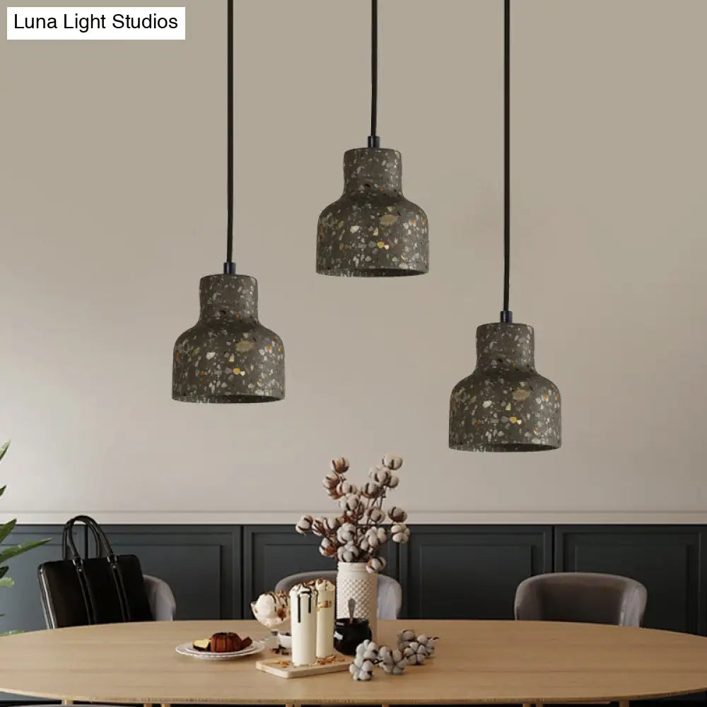 Terrazzo Cement Pendant Light, Single Bulb Downlight with Adjustable Cord for Kitchen Island, Entryway, Dining Room, Modern Industrial | Lonoma
