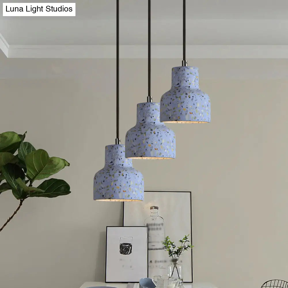 Terrazzo Cement Pendant Light, Single Bulb Downlight with Adjustable Cord for Kitchen Island, Entryway, Dining Room, Modern Industrial | Lonoma