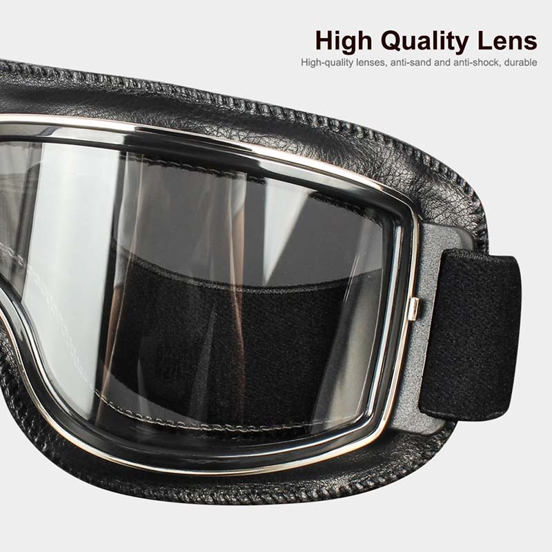 Motorcycle Goggles Over Glasses, Anti-Fog UV400 Riding Eyewear with Adjustable Strap for Bikers, Cyclists, Outdoor Work and Sports | Lonoma