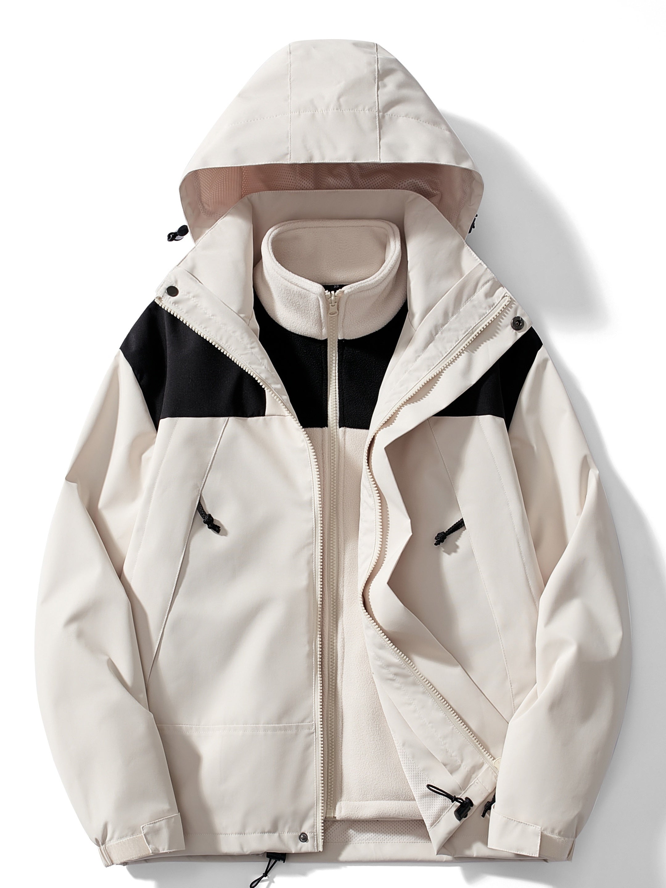 Women's Hooded Winter Jacket — Waterproof Windproof Coat in Black Grey Green Khaki | Koossa
